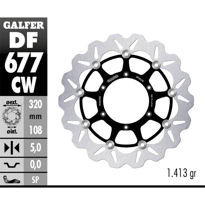 Disco freno Galfer DF677CW