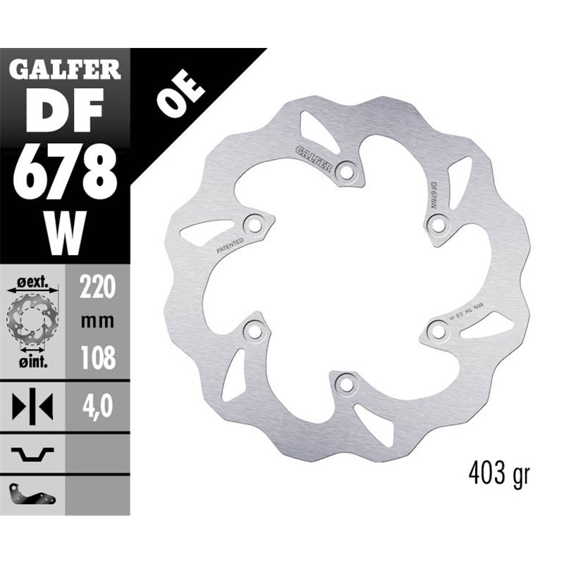 Disco freno Galfer DF678W