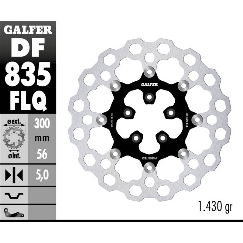 Disco freno Galfer DF835FLQ