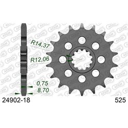 Piñon AFAM acero estandar 24902 - Paso 525-18 Dientes