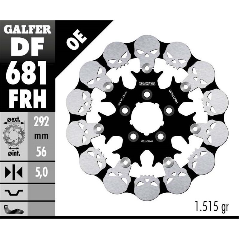 Disco freno Galfer DF681FRH