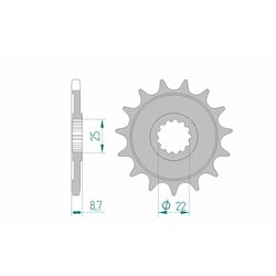 Piñon AFAM acero estandar 28405 - Paso 525-15 Dientes