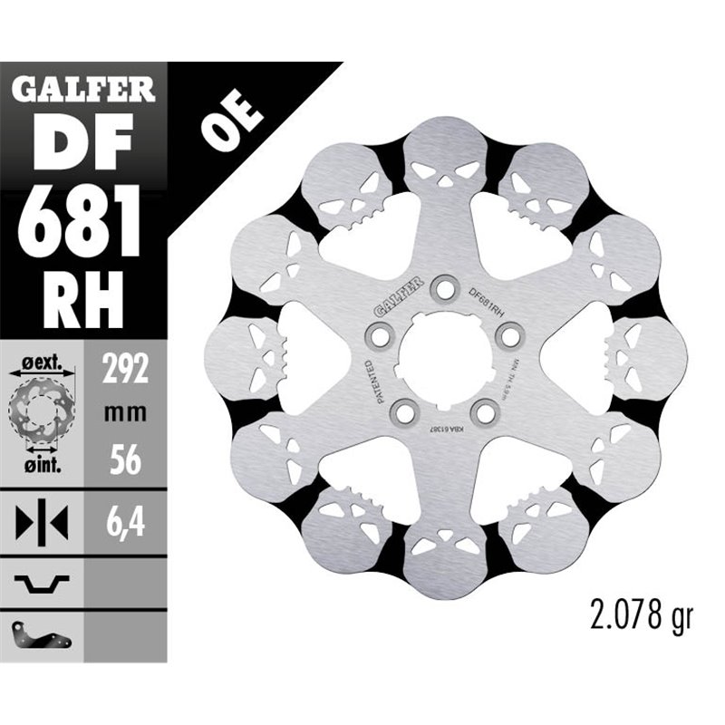 Disco freno Galfer DF681RH