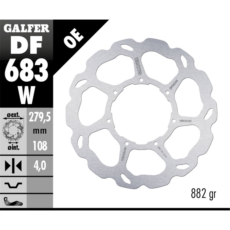 Disco freno Galfer DF683W