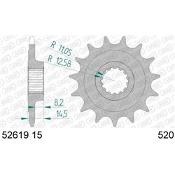 Piñon AFAM acero estandar 52619 - Paso 520-15 Dientes