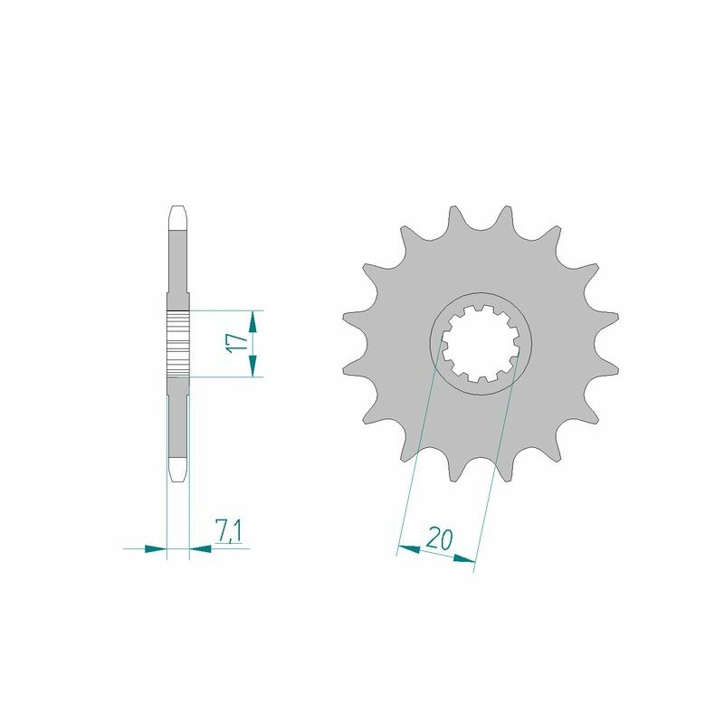 Piñon AFAM acero estandar 94119 - 420 - Motor Minarelli AM6-14 Dientes