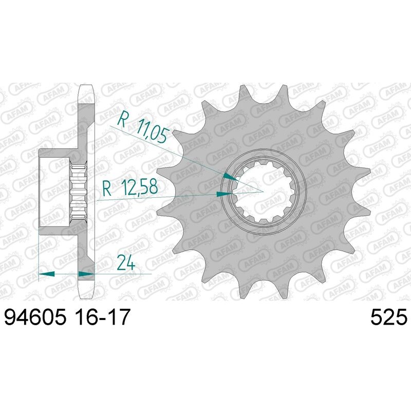 Piñon AFAM acero estandar 94605 - Paso 525-17 Dientes