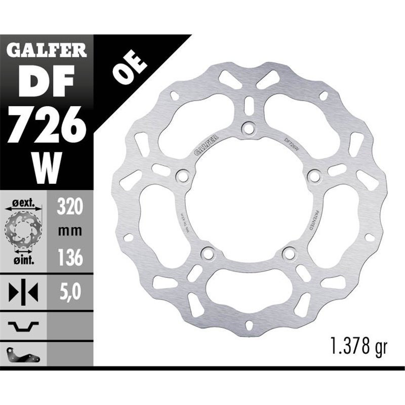 Disco freno Galfer DF726W