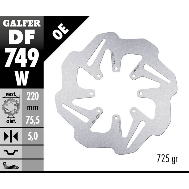 Disco freno Galfer DF749W