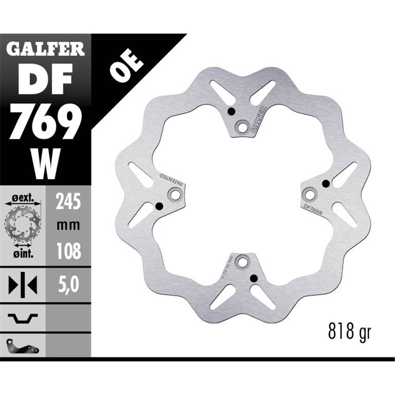 Disco freno Galfer DF769W