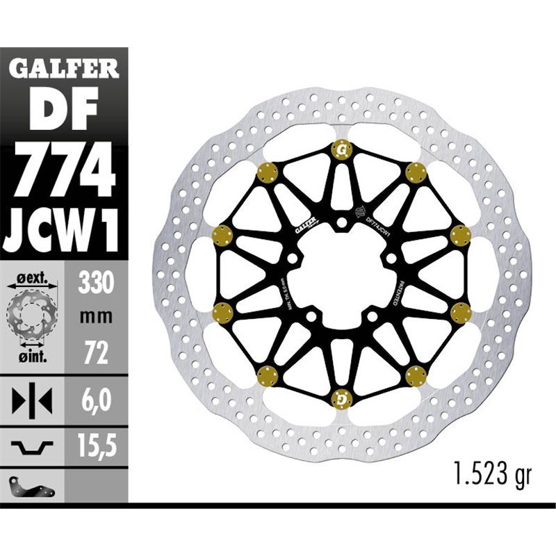 Disco freno Galfer DF774JCW1G03