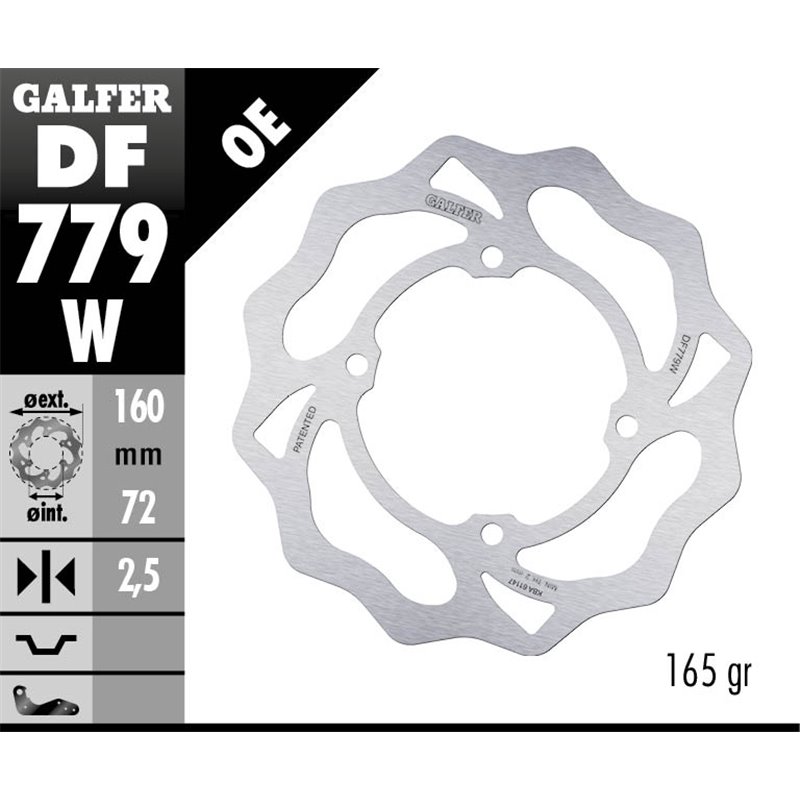 Disco freno Galfer DF779W